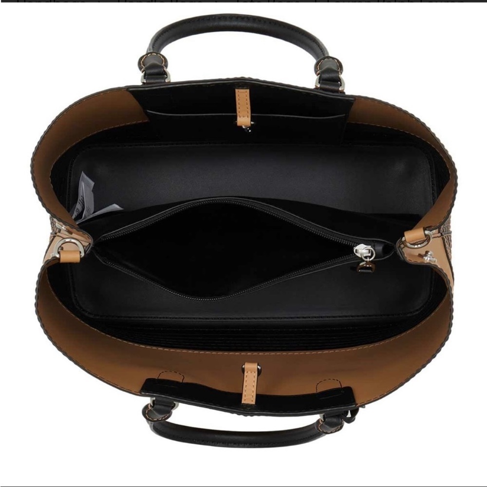 NWT Ralph Lauren Stitched Leather Marcy Bag in Buff / Black - Picture 3 of 8